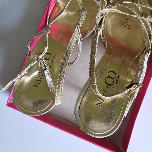 Nine West Heels - Gold-toned - Sz 6.5 - Picture 8 of 11